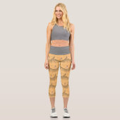 カプリスウィングガールインスイング金ゴールドとブラック カプリレギンス (正面)