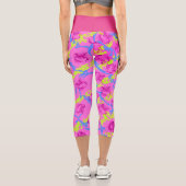 カプリスホットピンク抽象芸術正方形 カプリレギンス (裏面)