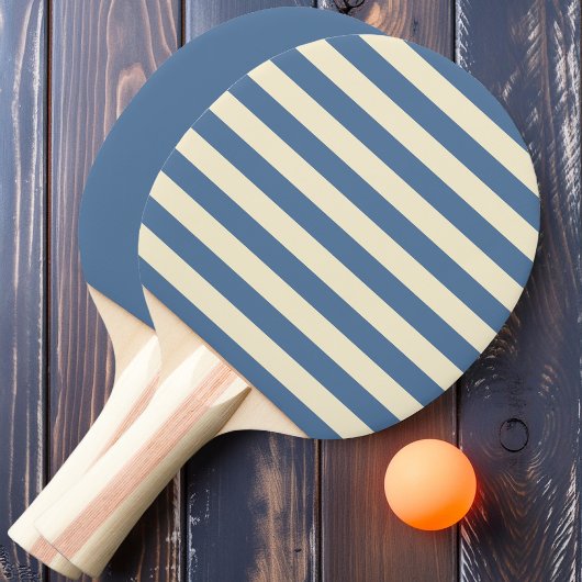 カプリブルーポロストライプと無地の 卓球ラケット