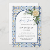 カプリベビーシャワーテーマレモンベビーイタリアンシャワー 招待状 (正面/裏面)