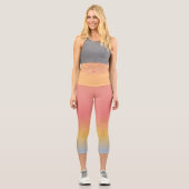 カプリレギンスとオレンジ、金ゴールド、ピンク カプリレギンス (正面)