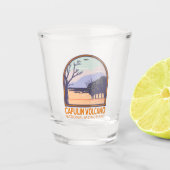カプリン火山国定記念碑ヴィンテージ ショットグラス (正面)