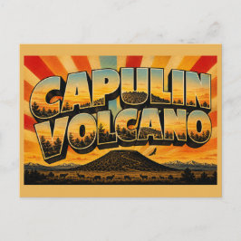 カプリン火山 ニューメキシコ州 スコリア丘 草原のアート ポストカード