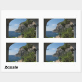 カプリー島の崖に向かって眺める 長方形シール (シート)