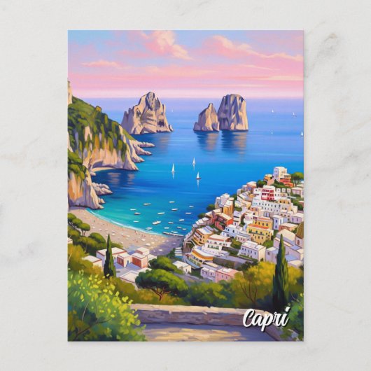 カプリ島イタリアの絵画 ポストカード (正面)