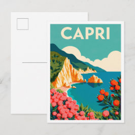 カプリ島イタリアアートヴィンテージ旅行 ポストカード