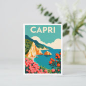 カプリ島イタリアアートヴィンテージ旅行 ポストカード (スタンド正面)