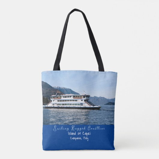 カプリ島、イタリアの旅客船の風景 トートバッグ (裏面)