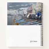 カプリ海岸線写真大型スパイラルノート ノートブック (裏面)