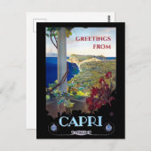 カプリ、イタリアのヴィンテージ旅行観光はがき ポストカード (正面/裏面)