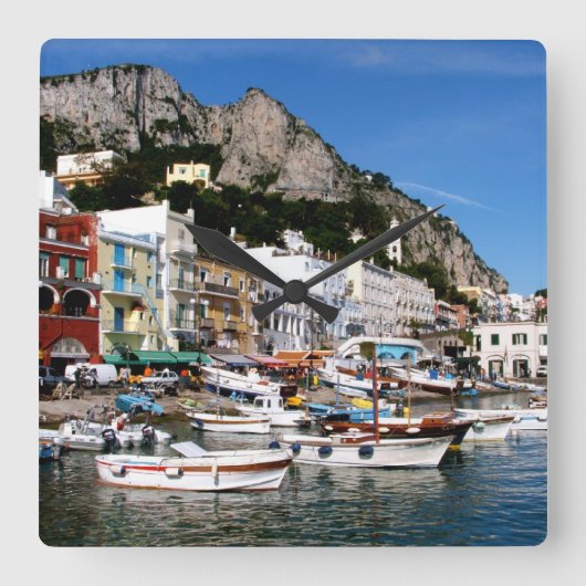 カプリ、イタリア時計 スクエア壁時計 (正面)