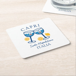 カプリ・イタリア・サマー スクエアペーパーコースター