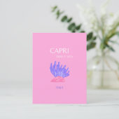 カプリ、イタリア、名門私立校風のピンク シーズンポストカード (スタンド正面)
