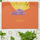 カプリ、イタリア、旅行名門私立校風の、オレンジ キッチンタオル (折り畳み)