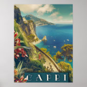 カプリ、イタリアItaliaコーストヴィンテージ旅行 ポスター (正面)