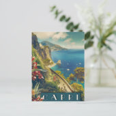 カプリ、イタリアItaliaコーストヴィンテージ旅行 ポストカード (スタンド正面)