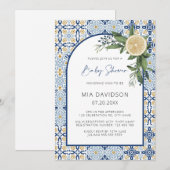 カプリ ベイビー シャワーテーマ レモン イタリアン ベイビー シャワー 招待状 (正面/裏面)