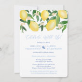 カプリ レモン ブルータイル 結婚式後お祝い 招待状 (正面)