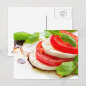 カプレーサラダ。トマトとモッツァレラスライス ポストカード (正面/裏面)