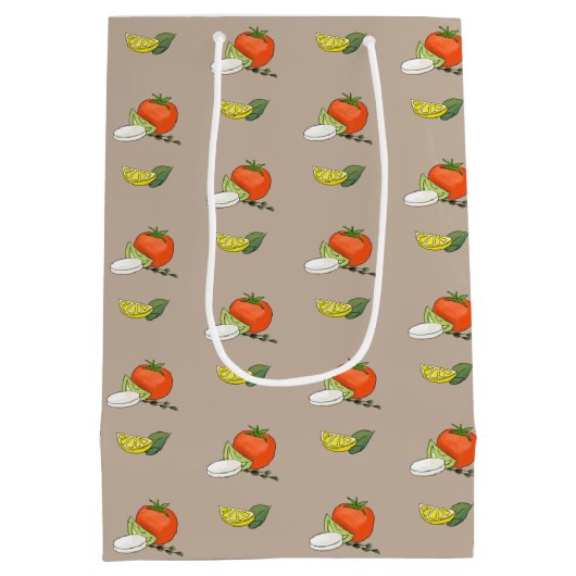 カプレーゼイタリアン前菜シェフグルメ花嫁ギフト ミディアムペーパーバッグ (裏面)