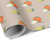 カプレーゼイタリアン前菜シェフグルメ花嫁ギフト ラッピングペーパー (ロールコーナー)