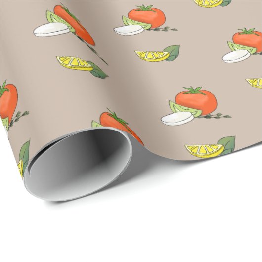 カプレーゼ イタリアン スタート キャップ フード アーティスト プレゼント ラッピングペーパー (ロールコーナー)