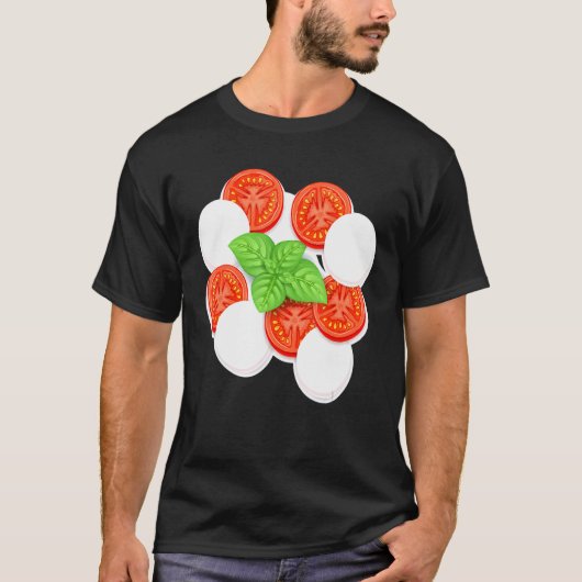 カプレーゼ モッツァレラ トマト 野菜 ガーデナー Tシャツ (正面)