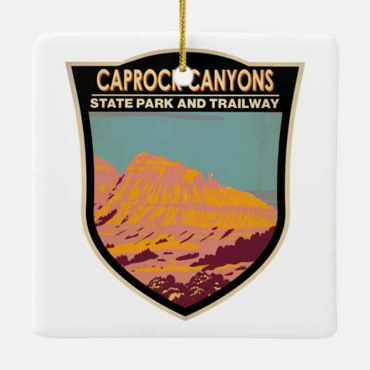 カプロックキャニオンズ州パークアンドトレイルウェイテキサス州 セラミックオーナメント (裏面)