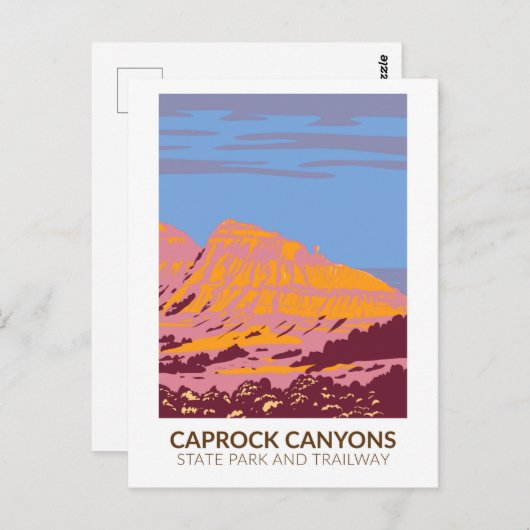 カプロックキャニオンズ州パークアンドトレイルウェイテキサス州 ポストカード (正面/裏面)