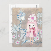 カベガール付き恐竜 ポストカード (正面/裏面)