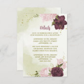 カベルネットピンクの花が葉緑色 エンクロージャーカード (正面/裏面)