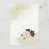 カベルネットピンクの花が葉緑色 エンクロージャーカード (裏面)