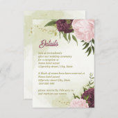 カベルネットピンクの花が葉緑色 エンクロージャーカード (正面/裏面)