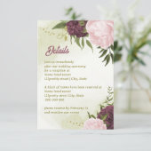 カベルネットピンクの花が葉緑色 エンクロージャーカード (スタンド正面)