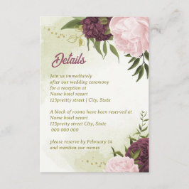 カベルネットピンクの花が葉緑色 エンクロージャーカード