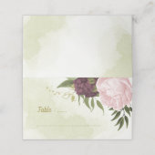 カベルネットピンクの花が葉緑色 プレイスカード (外部開封)