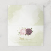 カベルネットピンクの花が葉緑色 プレイスカード (外部開封)