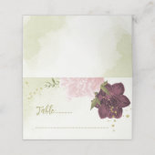 カベルネットピンクの花が葉緑色 プレイスカード (外部開封)