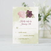 カベルネットピンクの花が葉緑色 出欠カード (スタンド正面)