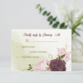 カベルネットピンクの花が葉緑色 出欠カード (スタンド正面)