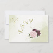 カベルネットピンクの花が葉緑色 出欠カード (裏面)