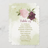 カベルネットピンクフローラシーティングチャートカード 招待状 (正面/裏面)