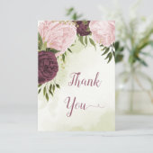 カベルネットピンク葉の花は結婚緑 サンキューカード (スタンド正面)