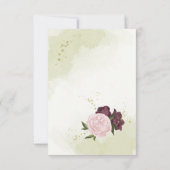 カベルネットピンク葉の花は結婚緑 サンキューカード (裏面)