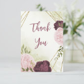 カベルネットピンク葉の花は結婚緑 サンキューカード (スタンド正面)