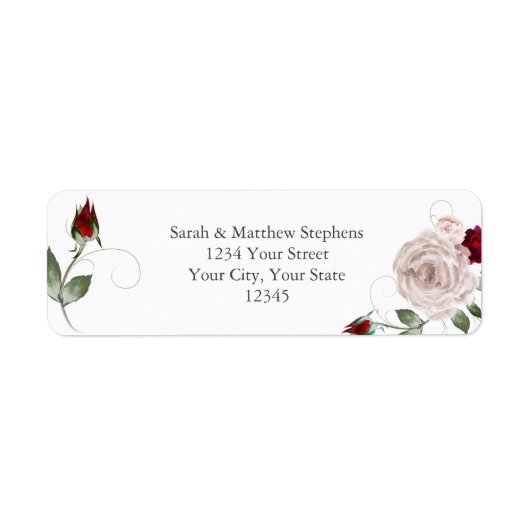 カベルネットレッドとダスティ赤面水カラーバラ ラベル (正面)