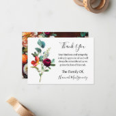 カベルネ花模様葬儀悔やみや弔慰ありがとう ノートカード (正面/裏面インサイチュ)