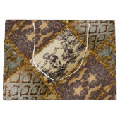 カペチエレガントアンキルト15古いヴィンテージフランスの  ラージペーパーバッグ (正面)