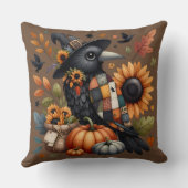 カボお洒落チャとヒマワリでカラス クッション (裏面)