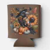 カボお洒落チャとヒマワリでカラス 缶クーラー (裏面)